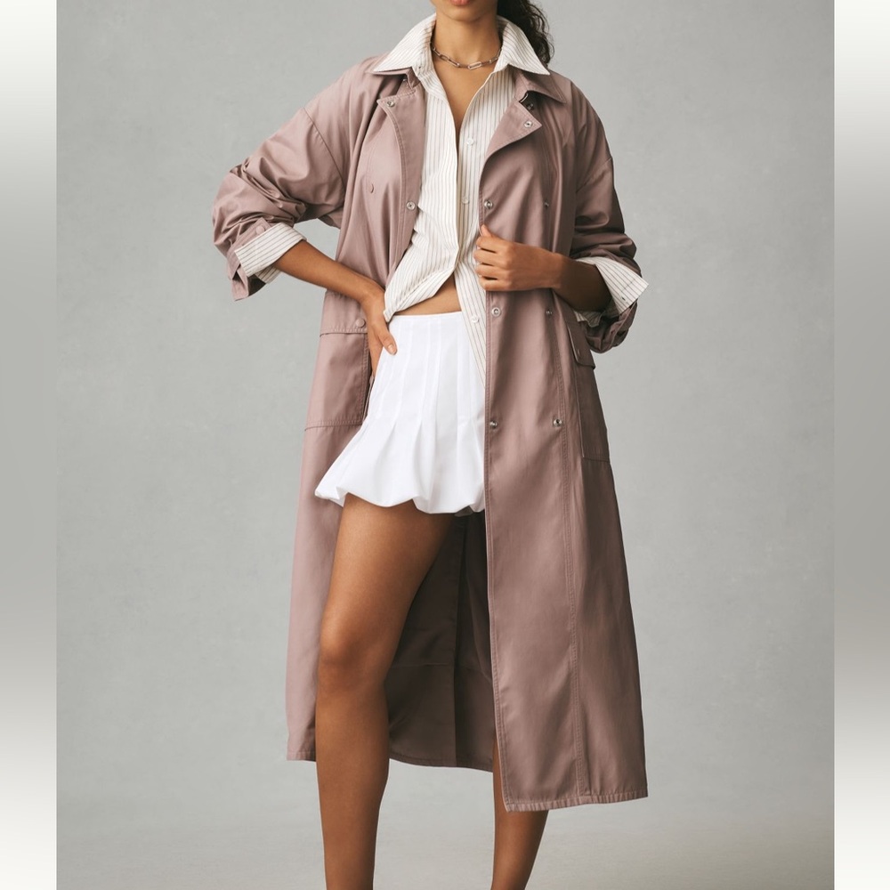 Anthropologie Maeve Trench Coat Taupe size xs